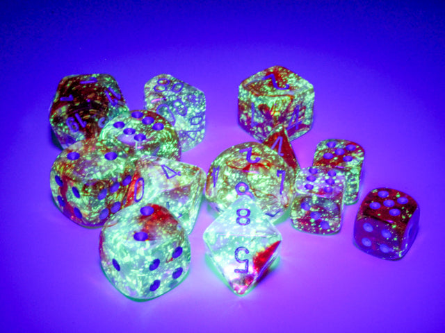 Chessex - 16mm d6 Dice Block (12 dados) - Nebula Red/silver