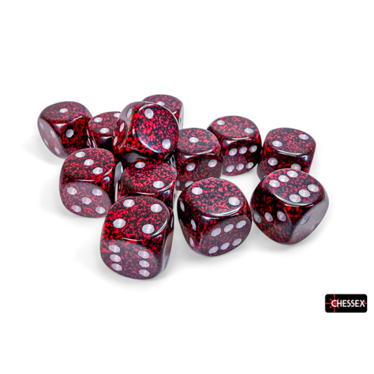 Chessex - 16mm d6 Dice Block (12 dados) - Speckled Silver Volcano