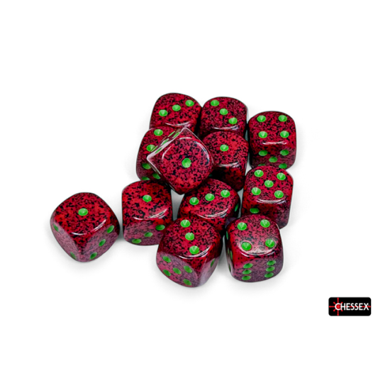 Chessex - 16mm d6 Dice Block (12 dados) - Speckled Strawberry