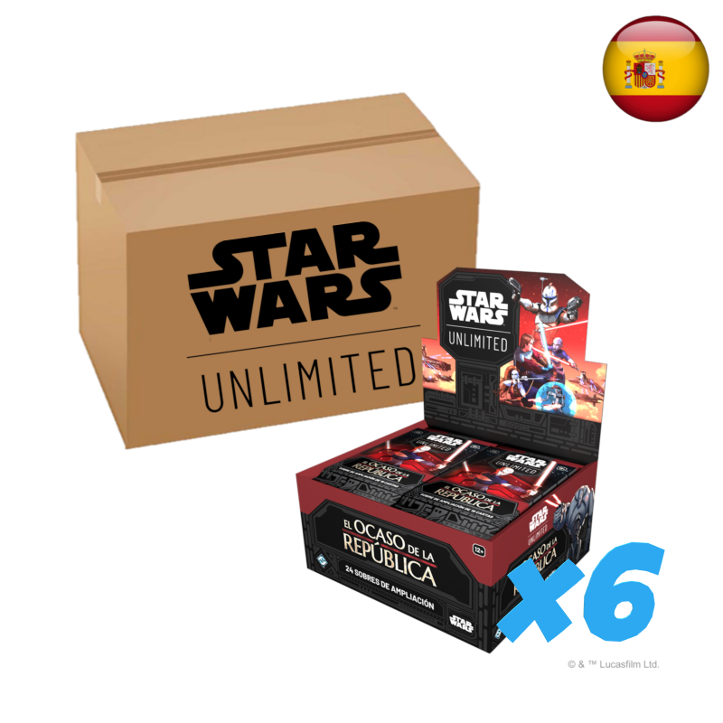 Star Wars Unlimited - El Ocaso de la República - Case completa (Español) (6 cajas de sobres)