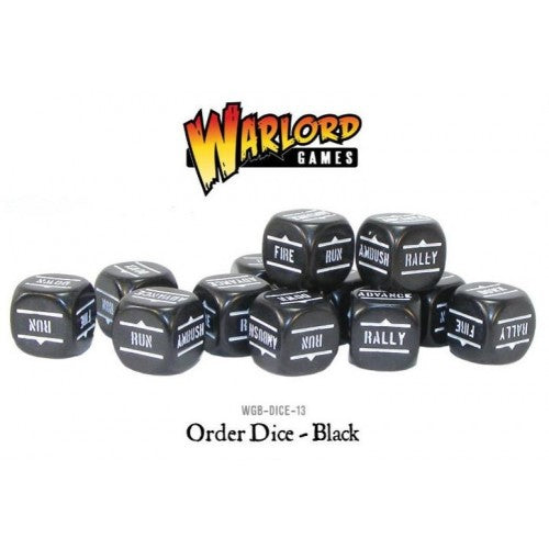 Bolt Action Orders Dice - Black (12)
