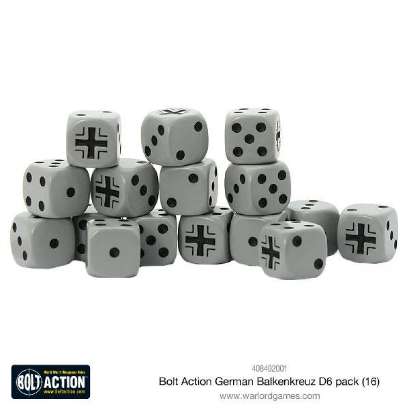 Bolt Action German Balkenkreuz D6 Dice (16)