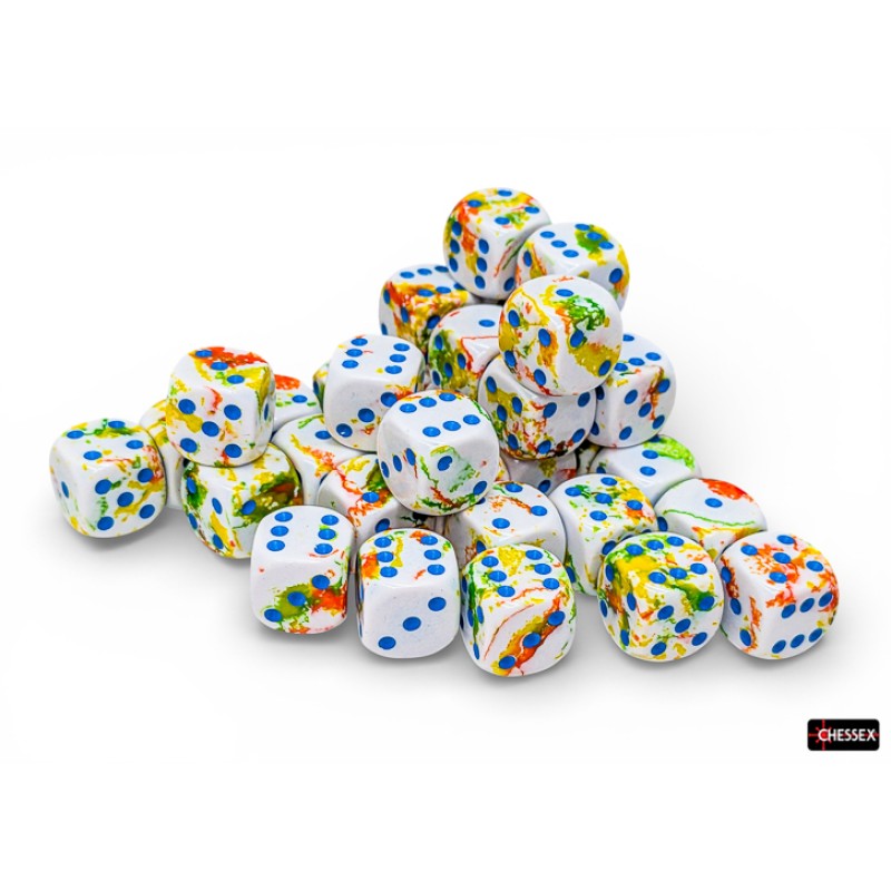 Chessex - 12mm d6 Dice Block (36 dados) - Brush Breezy/blue