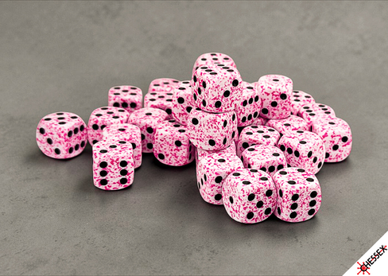Chessex - 12mm d6 Dice Block (36 dados) - Speckled® Pink
