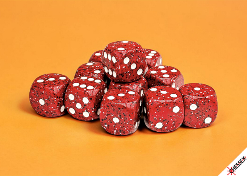 Chessex - 16mm d6 Dice Block (12 dados) - Speckled® Lava Stone