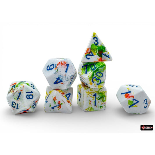Chessex - Set de 7 dados - Brush Breezy/blue