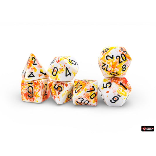 Chessex - Set de 7 dados - Brush Sunrise/black