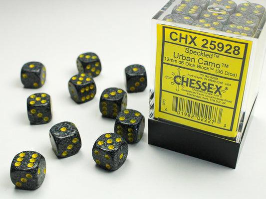 Chessex - 12mm d6 Dice Block (36 dados) - Urban Camo