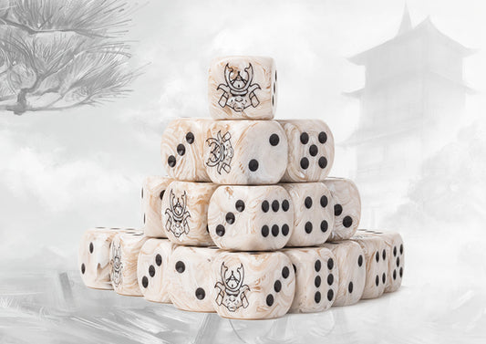 Yoroni: Set De Dados Pergamino Marmolados - 24 Por Pack