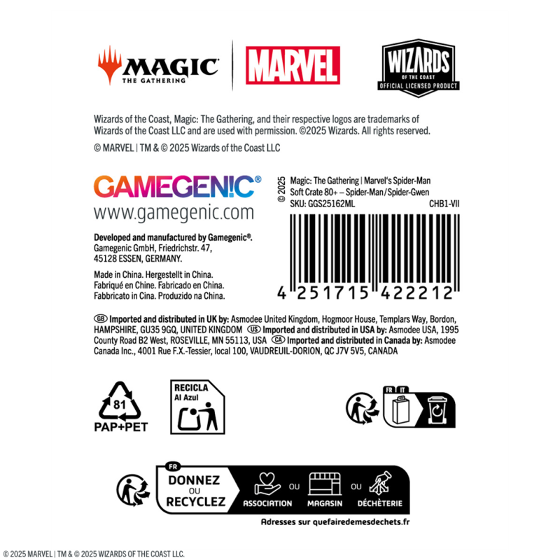 Gamegenic - Magic: The Gathering - Soft Crate 80+ - Spider-Man/Spider-Gwen