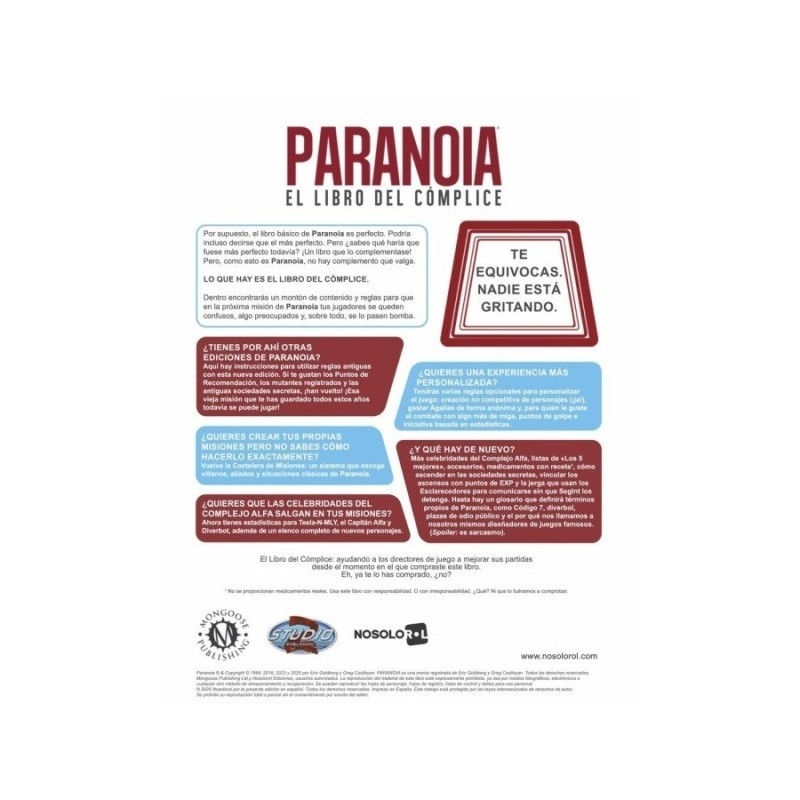 Paranoia: El Libro del Cómplice