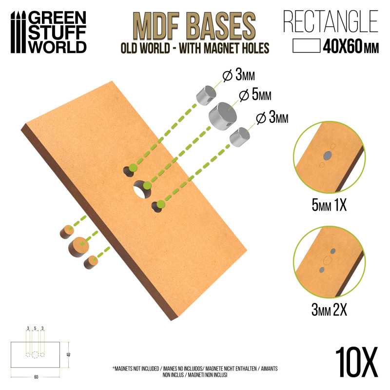 Peanas DM - Rectangulares 40x60mm