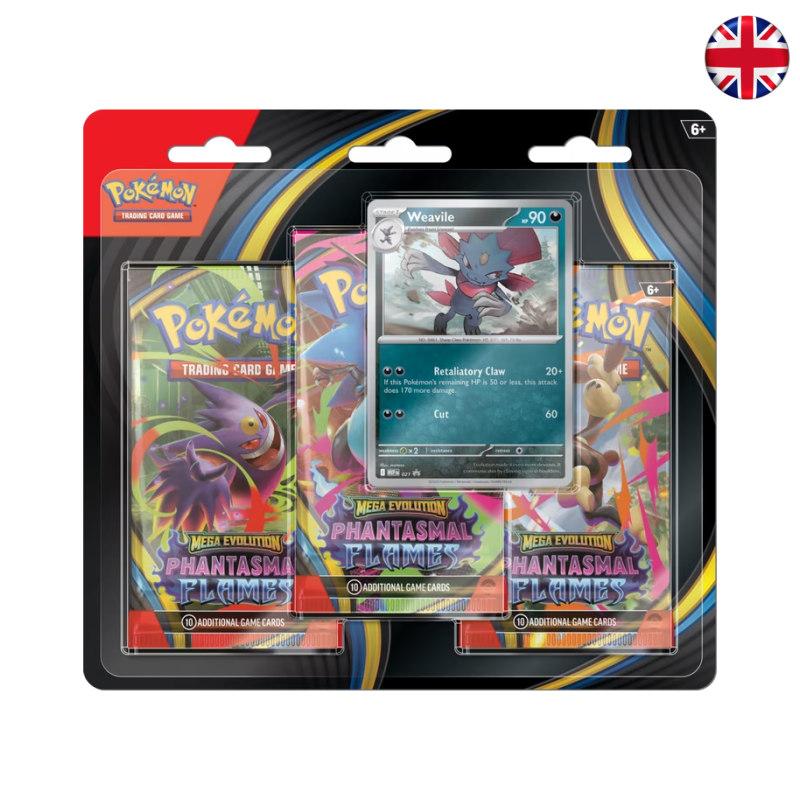 Pokémon TCG - Phantasmal Flames 3-pack blister (Inglés)
