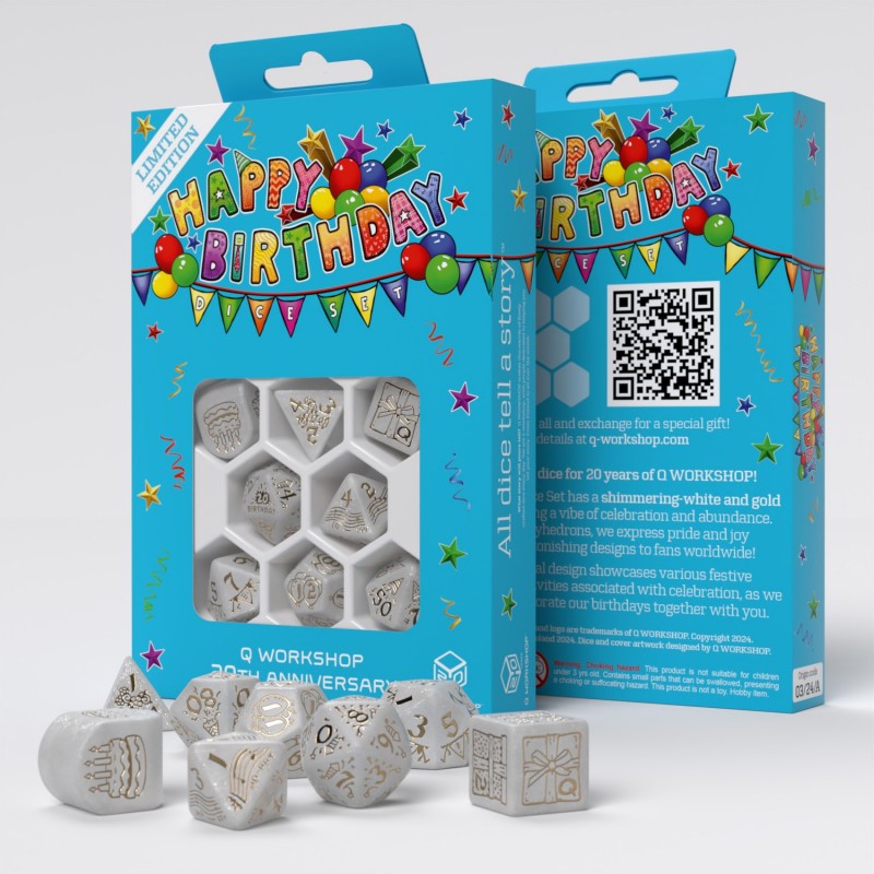 Q WORKSHOP 20 years: Happy Birthday Dice Set