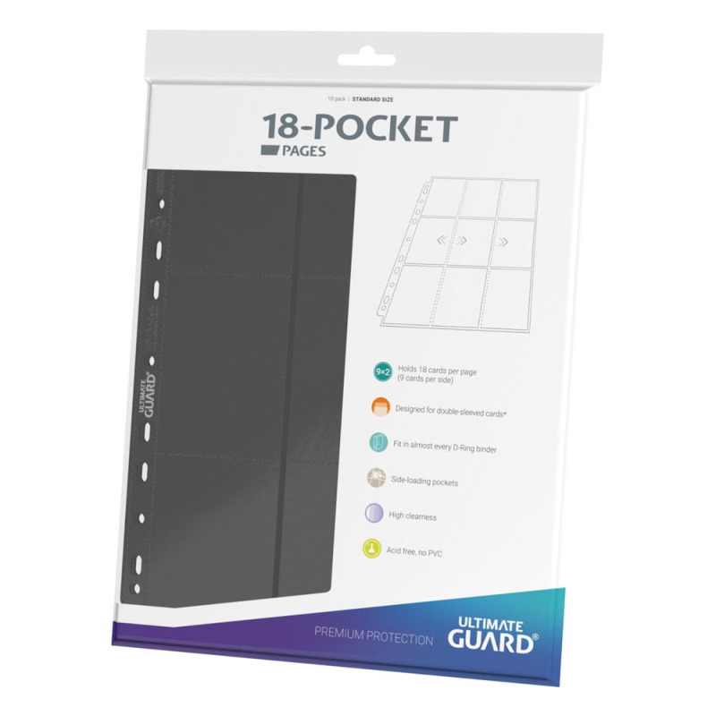 Ultimate Guard - 18-Pocket Pages Side-Loading Gris (10 páginas)