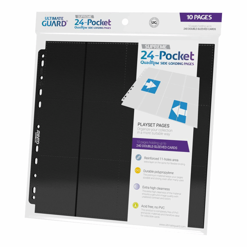 Ultimate Guard 24-Pocket QuadRow Pages Side-Loading Negro (10)