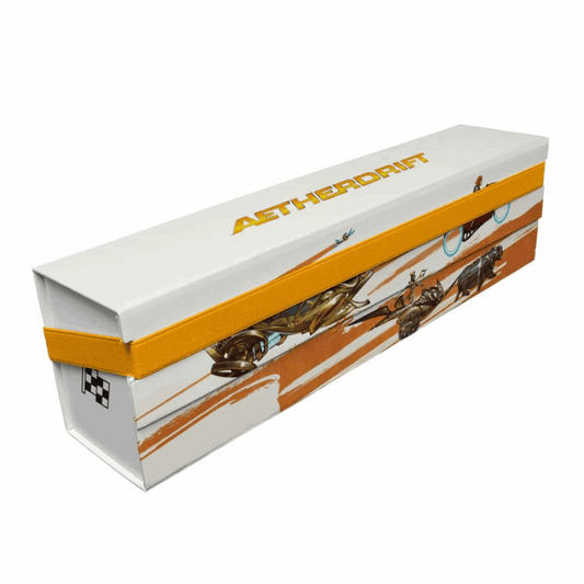 UP 500+ Flat Pack Storage Box - MTG Aetherdrift - Finish Line Bundle Key Art