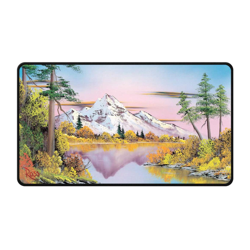 UP Black Stitched Playmat - Bob Ross Mighty Mountain Lake