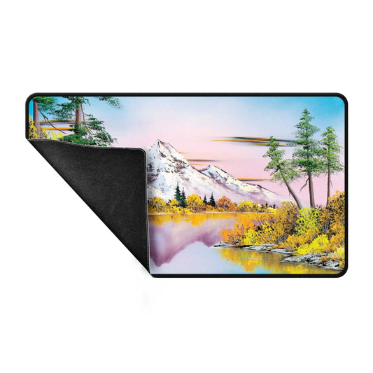 UP Black Stitched Playmat - Bob Ross Mighty Mountain Lake