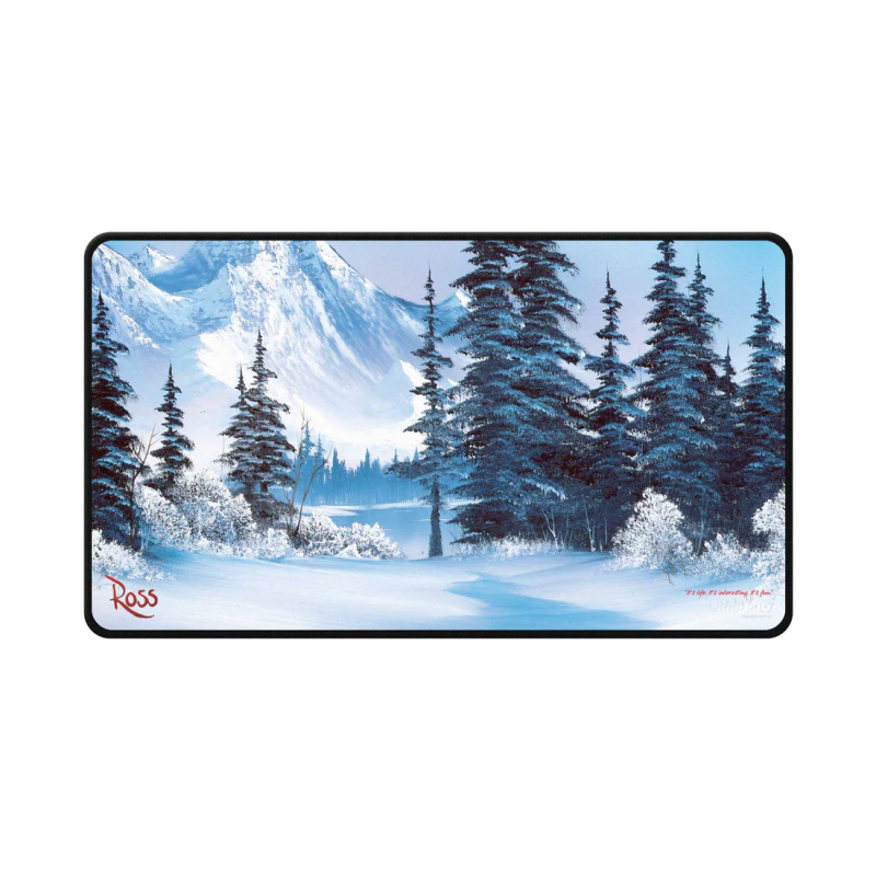 UP Black Stitched Playmat - Bob Ross Winter Paradise