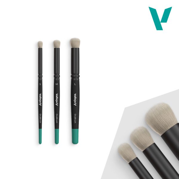 Set de pinceles Vallejo: Dry Brush Set - Pelo Natural (S, M & L)