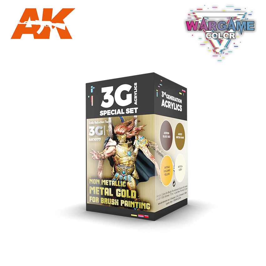 Wargame color set - Non Metallic Metal Gold (With Brush)