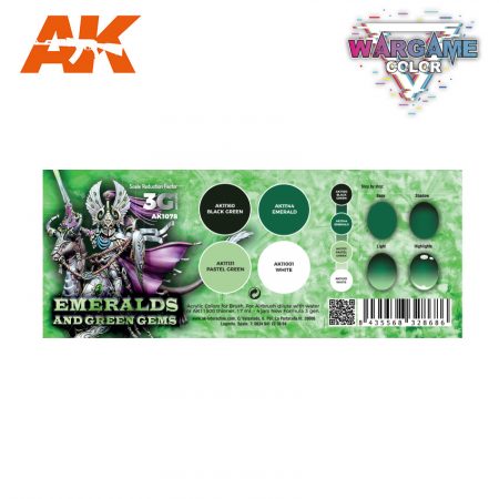 Wargame color set - Emeralds and Green Gems