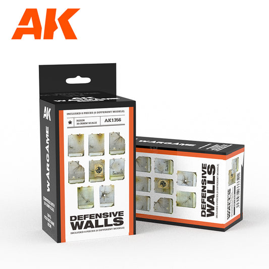 DEFENSIVE WALLS- SCENOGRAPHY WARGAME SET – 100% POLYURETHANE RESIN COMPATIBLE WITH 30-35MM SCALE