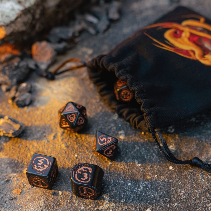 Dragon Black & adorable Dice Bag