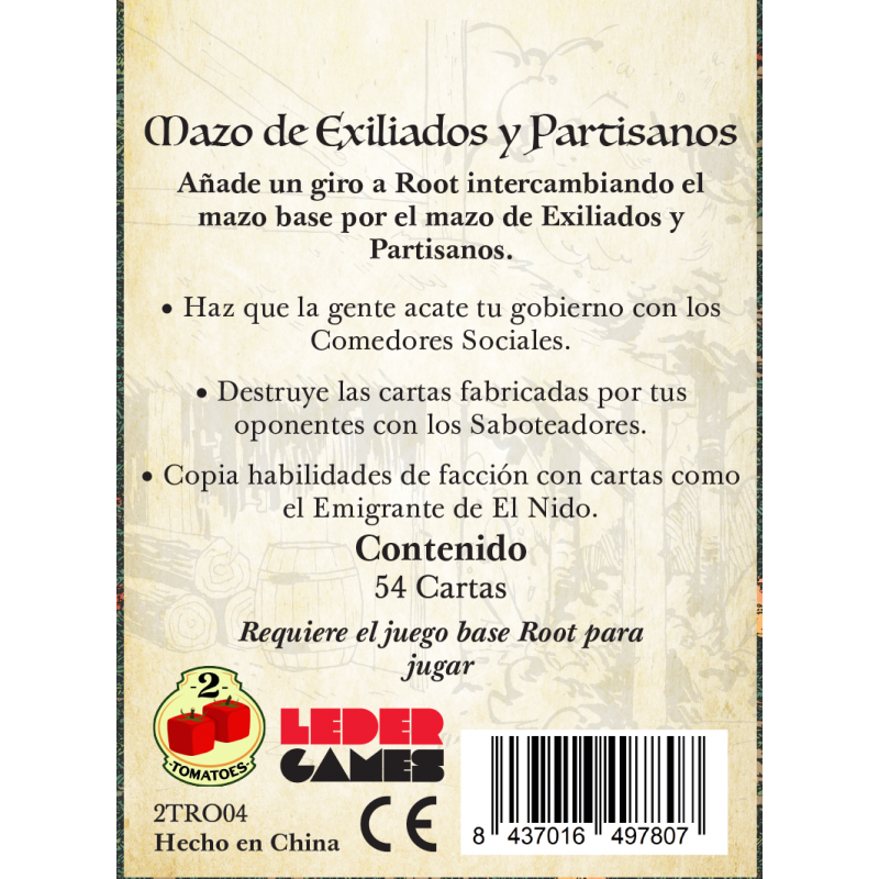 Root: Pack cartas de Exiliados y Partisanos