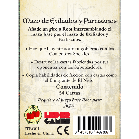 Root: Pack cartas de Exiliados y Partisanos
