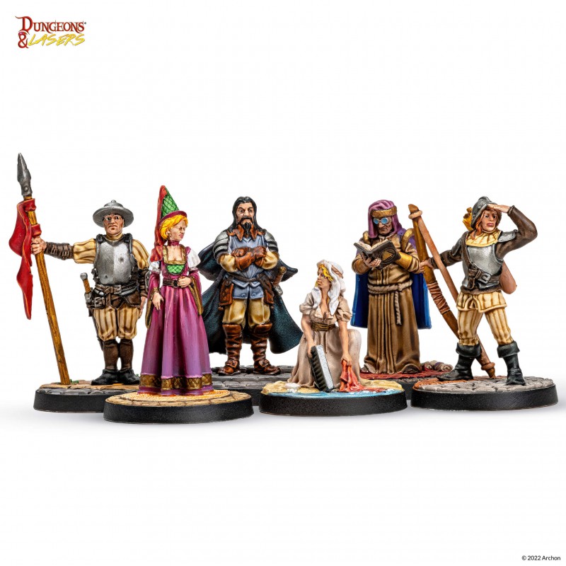 Miniaturas de ejemplo pintadas de Townsfolk miniature pack