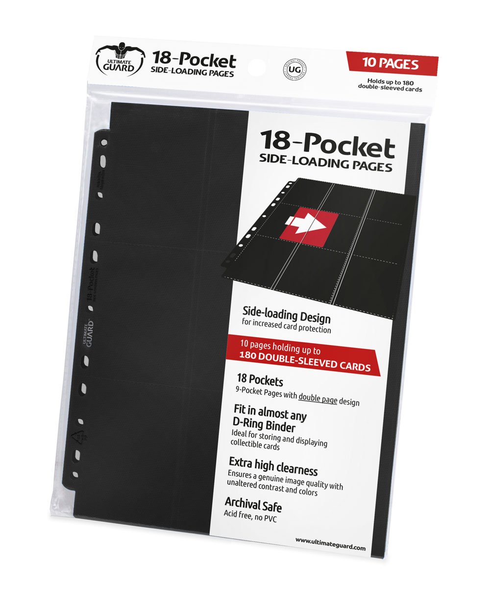 Ultimate Guard - 18-Pocket Pages Side-Loading Negro (10 páginas)