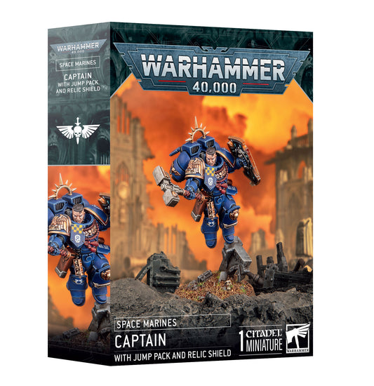 [PREPEDIDO] Space Marines: Capitán Con Propulsor De Salto Y Escudo