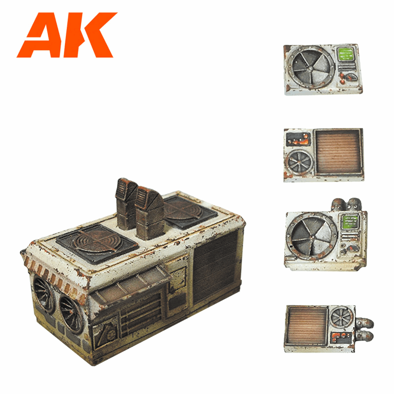 AIR CONDITIONING- SCENOGRAPHY WARGAME SET – 100% POLYURETHANE RESIN COMPATIBLE WITH 30-35MM SCALE