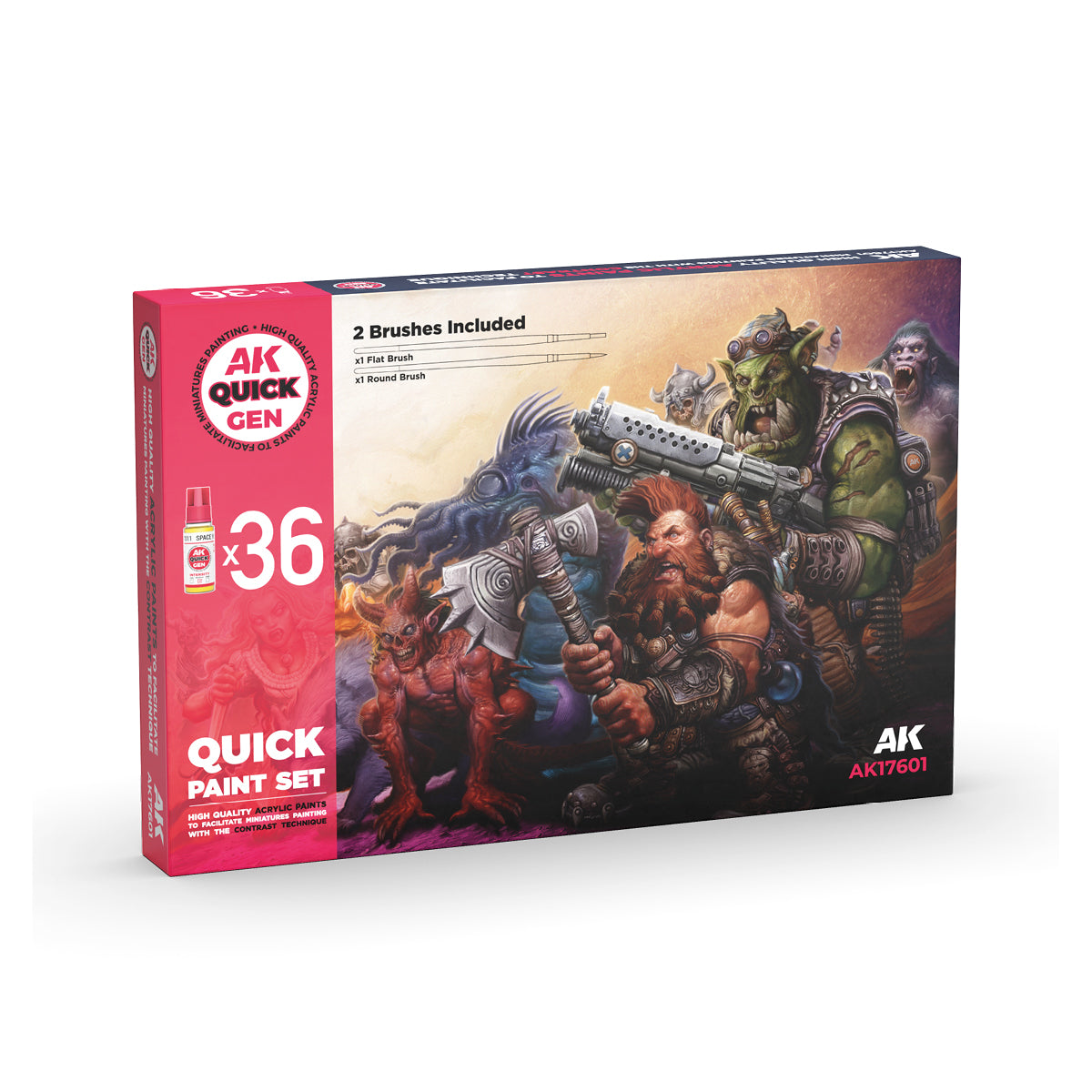 [PREPEDIDO] Quick Paint Set 36 Quick Gen Colors (2 Brushes)