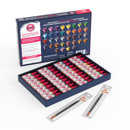 [PREPEDIDO] Quick Paint Set 36 Quick Gen Colors (2 Brushes)