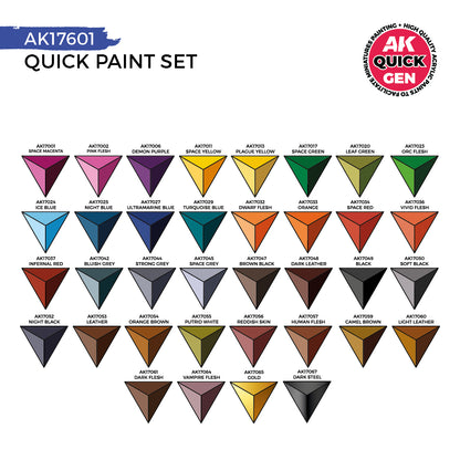 [PREPEDIDO] Quick Paint Set 36 Quick Gen Colors (2 Brushes)