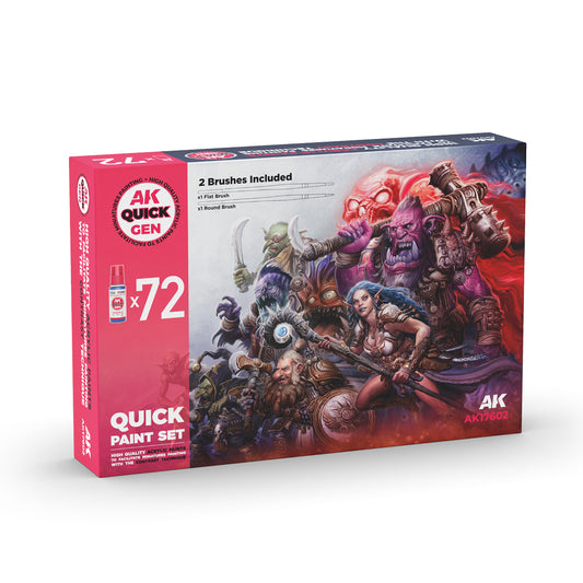 [PREPEDIDO] Quick Paint Set 72 Quick Gen Colors (2 Brushes)