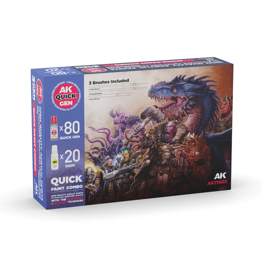 [PREPEDIDO] Quick Paint Combo Set 100 Colors (80 Quick Gen+20 Acrylic 3Gen+3 Brushes)