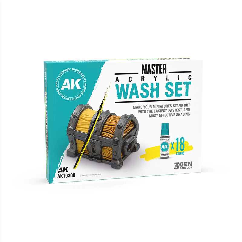 Master Acrylic Wash Set Full Range 18 Colors - Acrylic Washes
