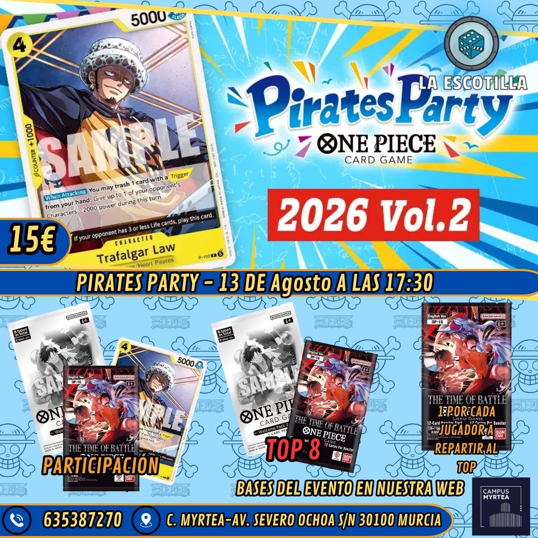 [EVENTO] One Piece - Pirate Party Event - 13 de Agosto a las 17:30H