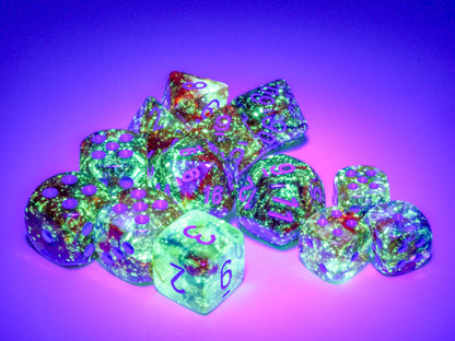 Chessex - 16mm d6 Dice Block (12 dados) - Nebula Primary/blue Luminary