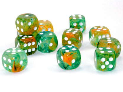 Chessex - 16mm d6 Dice Block (12 dados) - Nebula Spring/white