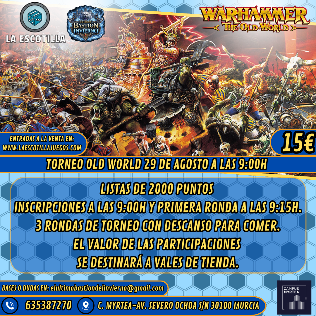 [EVENTO] Torneo Warhammer Old World - 29 de Agosto a las 9:00h