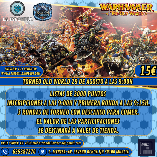 [EVENTO] Torneo Warhammer Old World - 29 de Agosto a las 9:00h