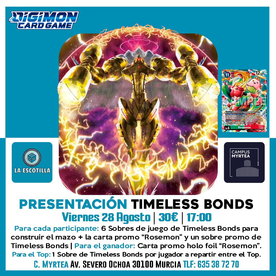 [EVENTO] Digimon - Presentacion BT 26 - Timeless Bonds - 28 de Agosto a las 17:00H