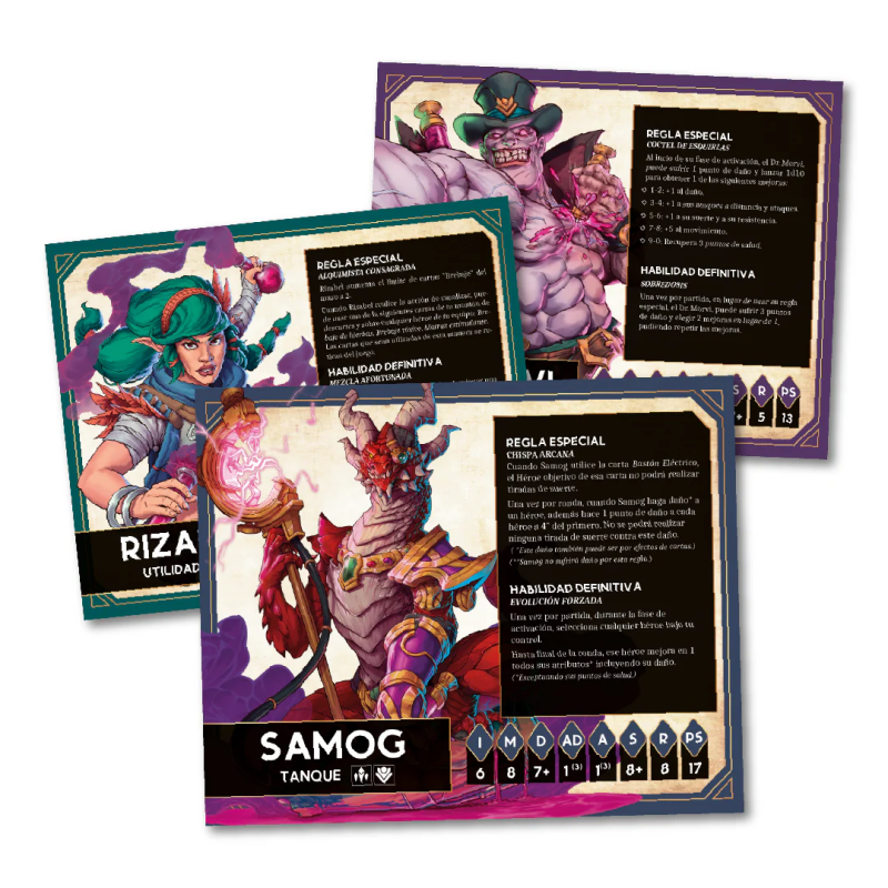 Pack Héroes - Rizabel, Dr. Morvi & Samog