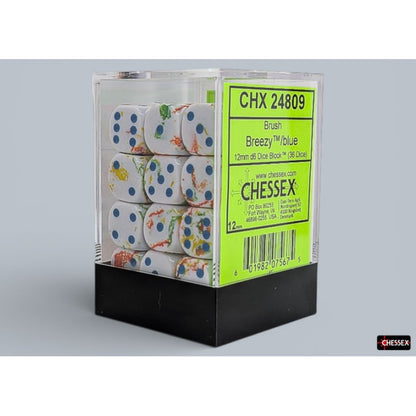 Chessex - 12mm d6 Dice Block (36 dados) - Brush Breezy/blue