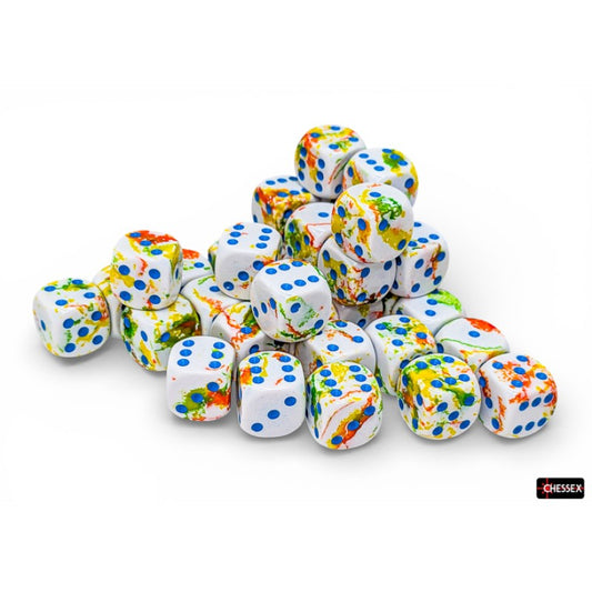 Chessex - 12mm d6 Dice Block (36 dados) - Brush Breezy/blue